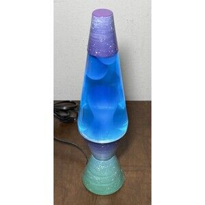 Original Schylling Lava Lamp Lite Cosmic Purple Green Swirl w/ Blue Works Video
